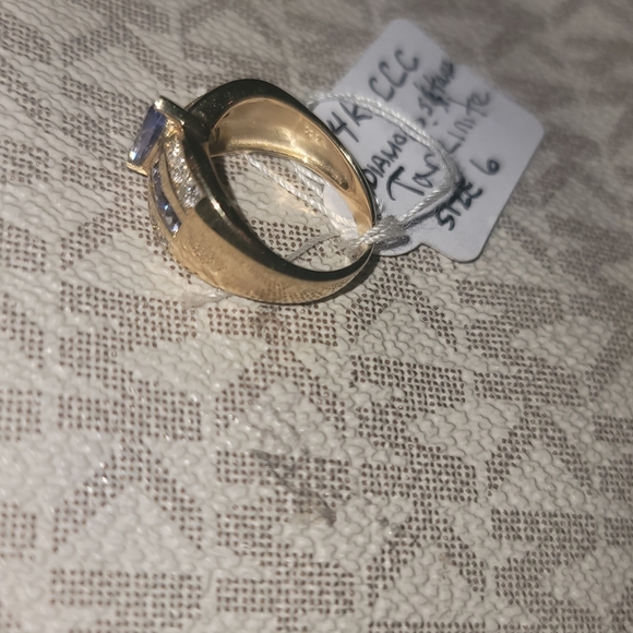 Vintage 14K Gold Diamond & Tanzanite Ring - Size 6(Heavy) Make Offer